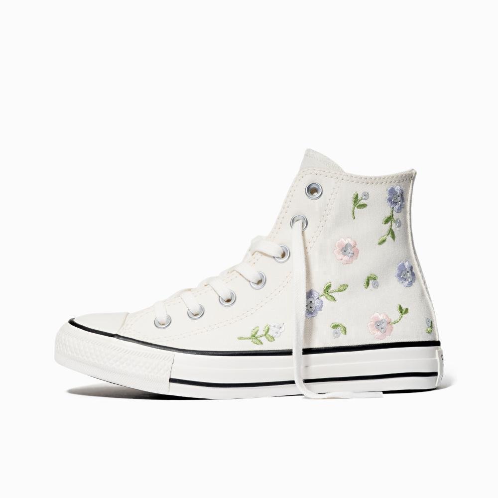 Tênis Chuck Taylor All Star Floral Cano Alto Branco Branco 8