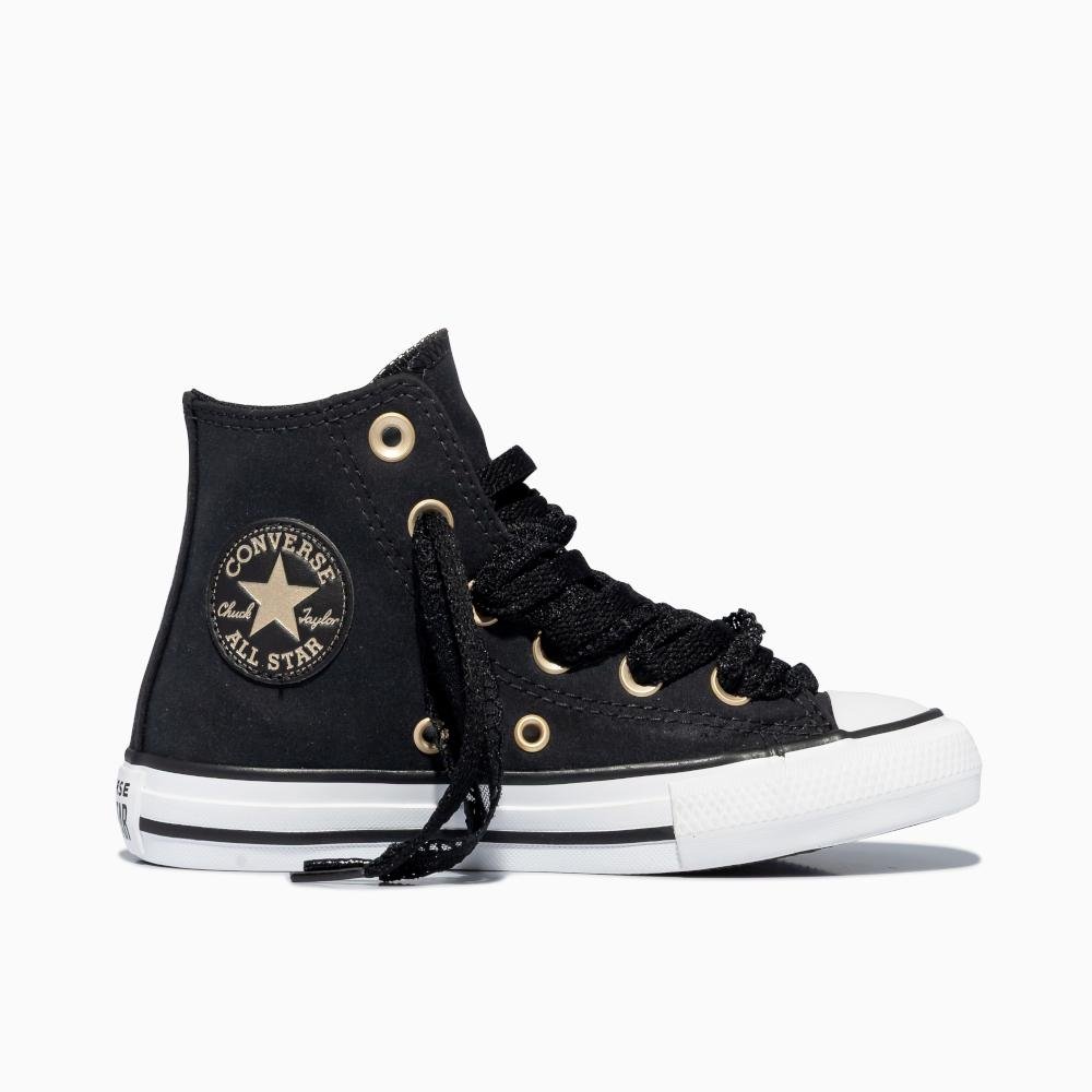 Tênis Juvenil Chuck Taylor All Star Lace Cano Alto Preto