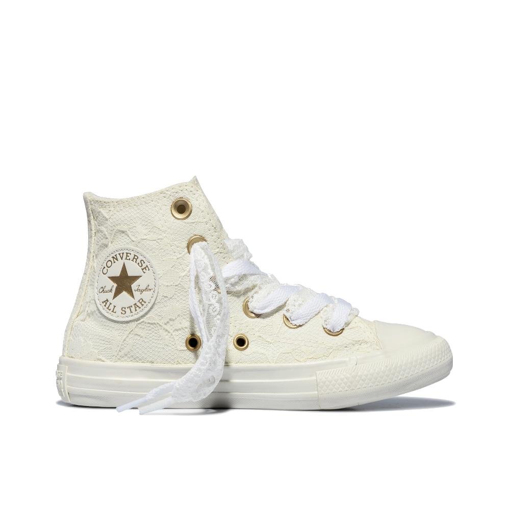 Tênis Juvenil Chuck Taylor All Star Lace Cano Alto Branco