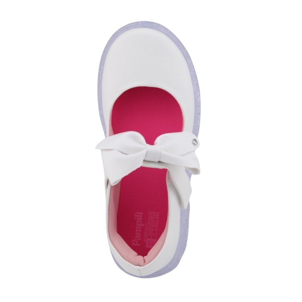 Sapato Infantil Menina Pampili Com Luz Led Branco 3