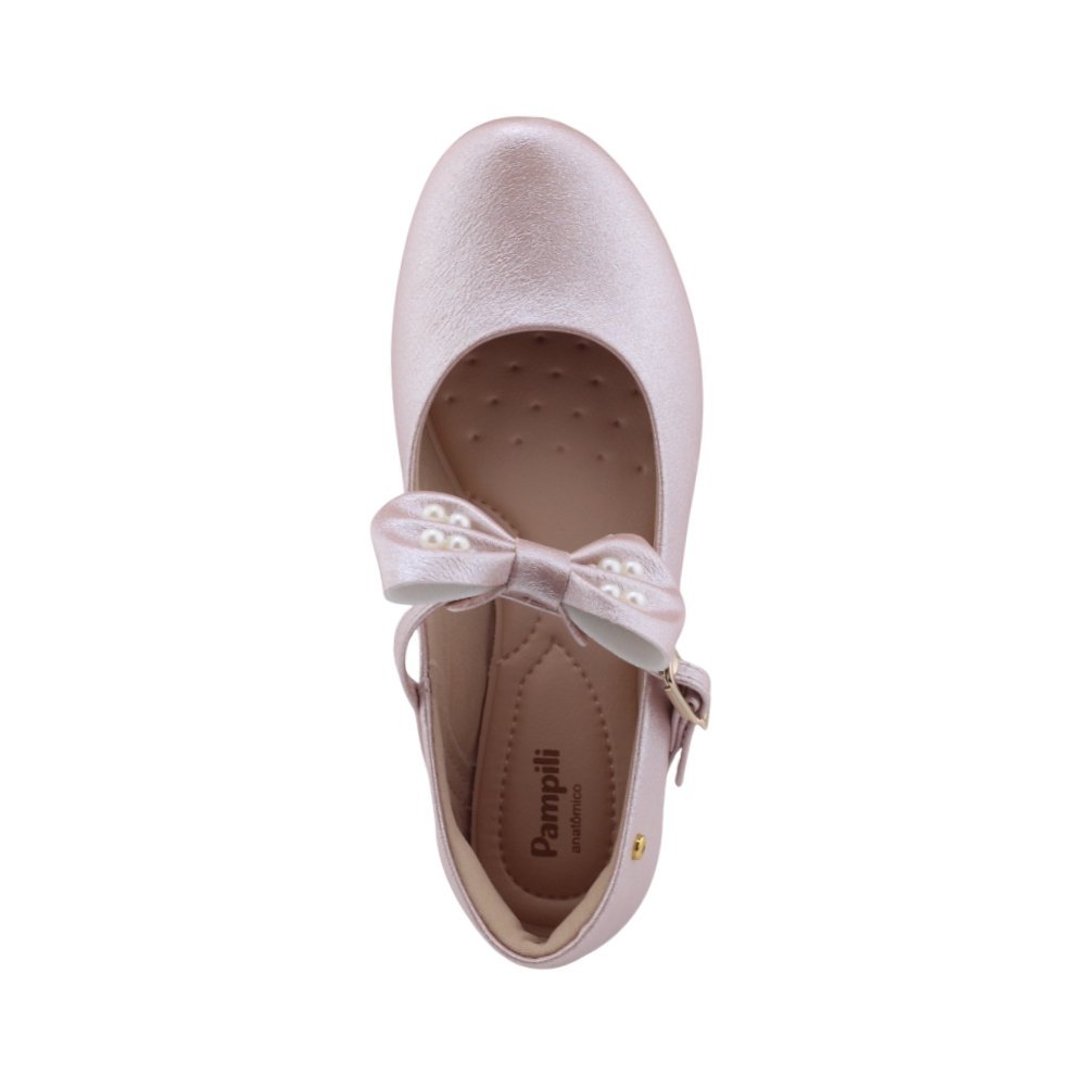 Sapato Menina Pampili Casual Metalizada Rosa 3