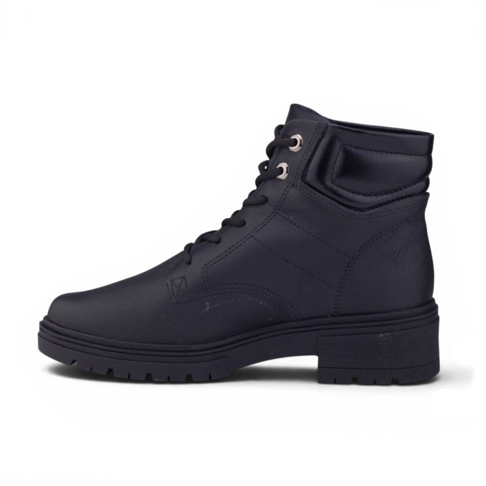 Bota Feminina Dakota Coturno D0451 Couro Tratorada Preto 2