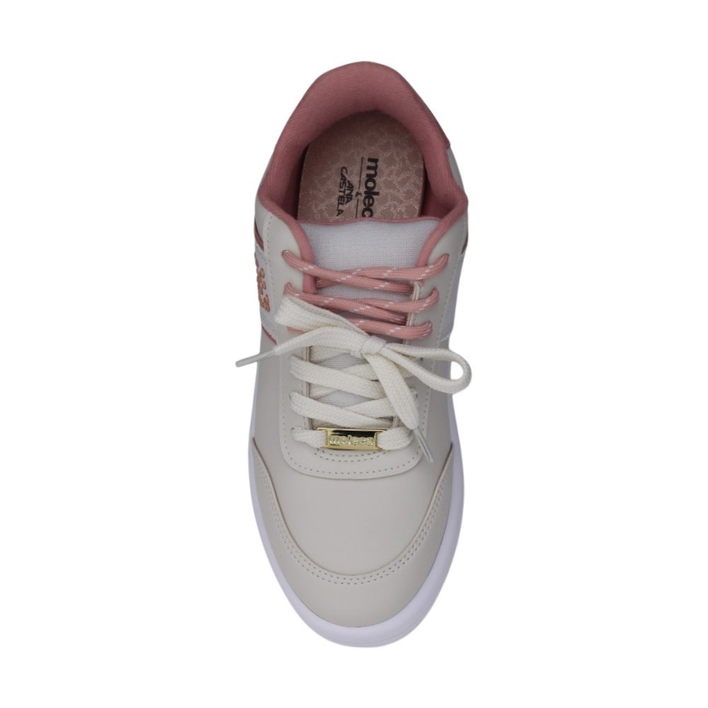 Tênis Feminino Moleca Casual Branco/Rosa 3