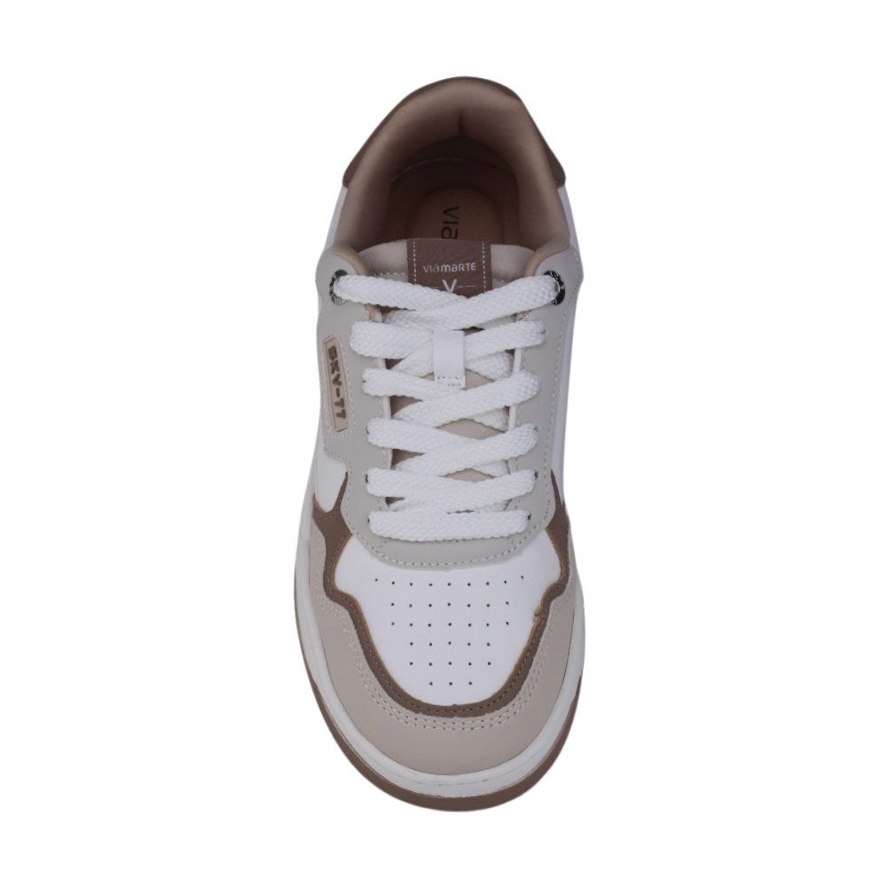 Tênis Feminino Via Marte Casual Branco/Bege 3
