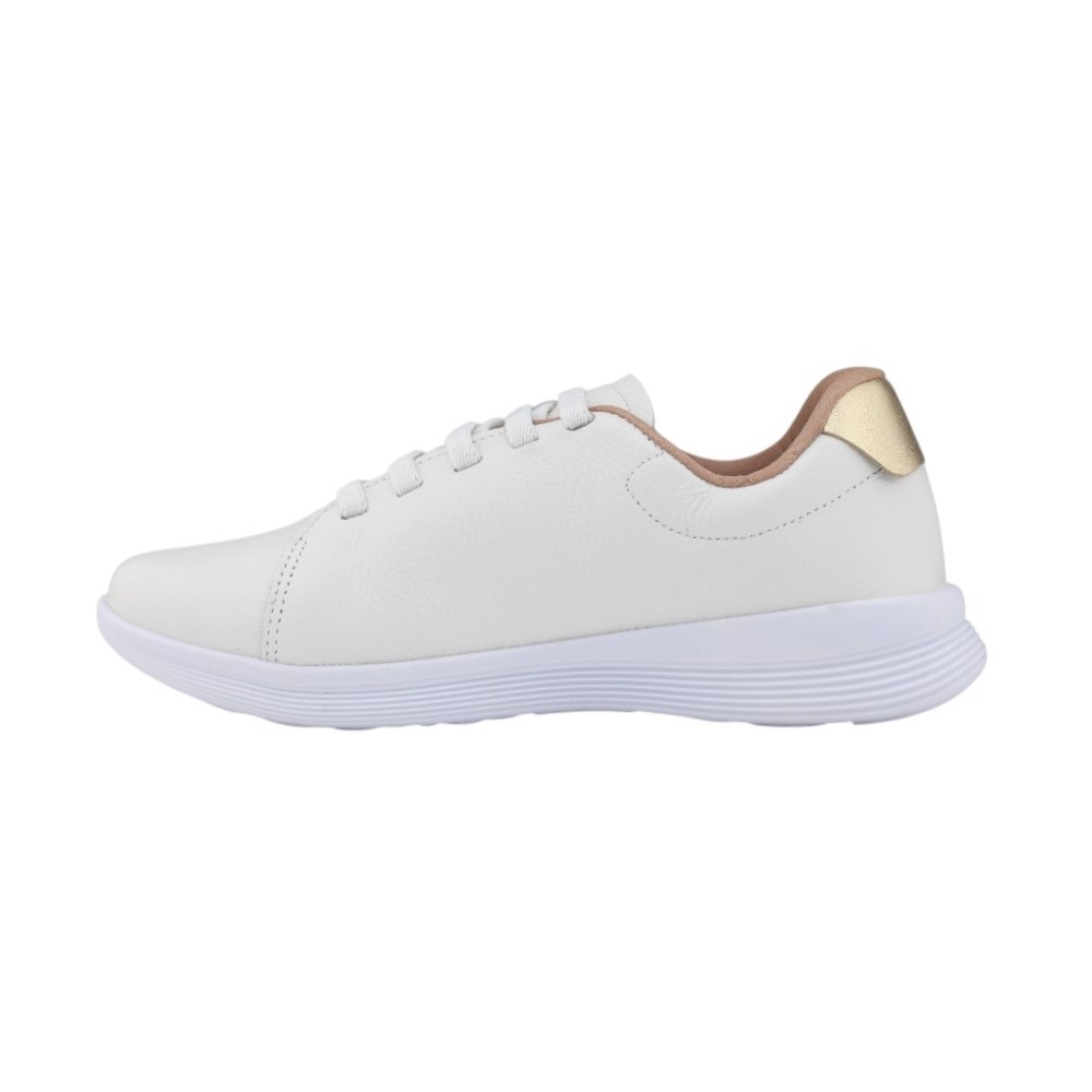 Tênis Feminino Usaflex Casual Branco/Dourado 2