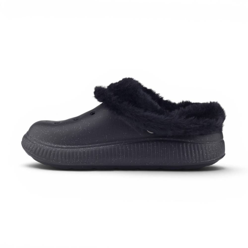 Chinelo Babuche Peluciado Infantil Molekinha Preto 2