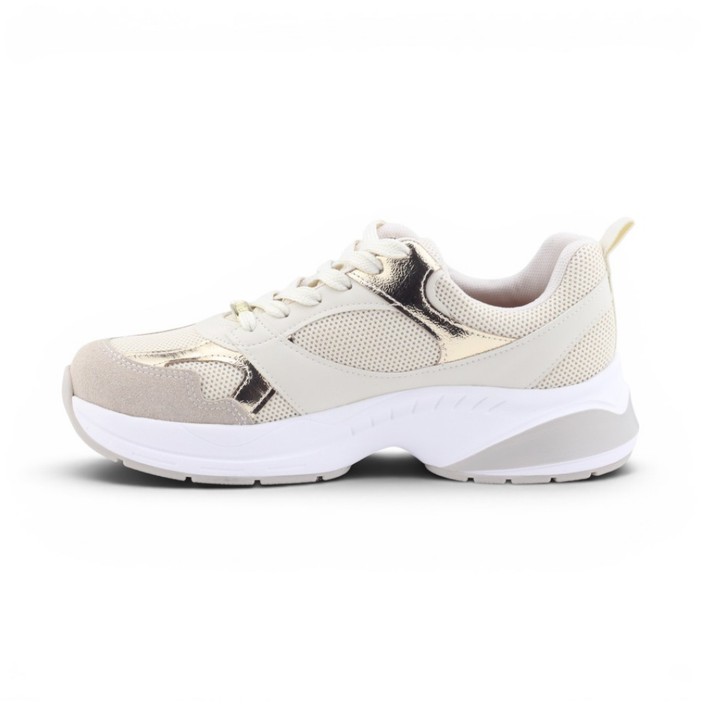 Tenis Feminino Vizzano Casual Branco/Dourado 2