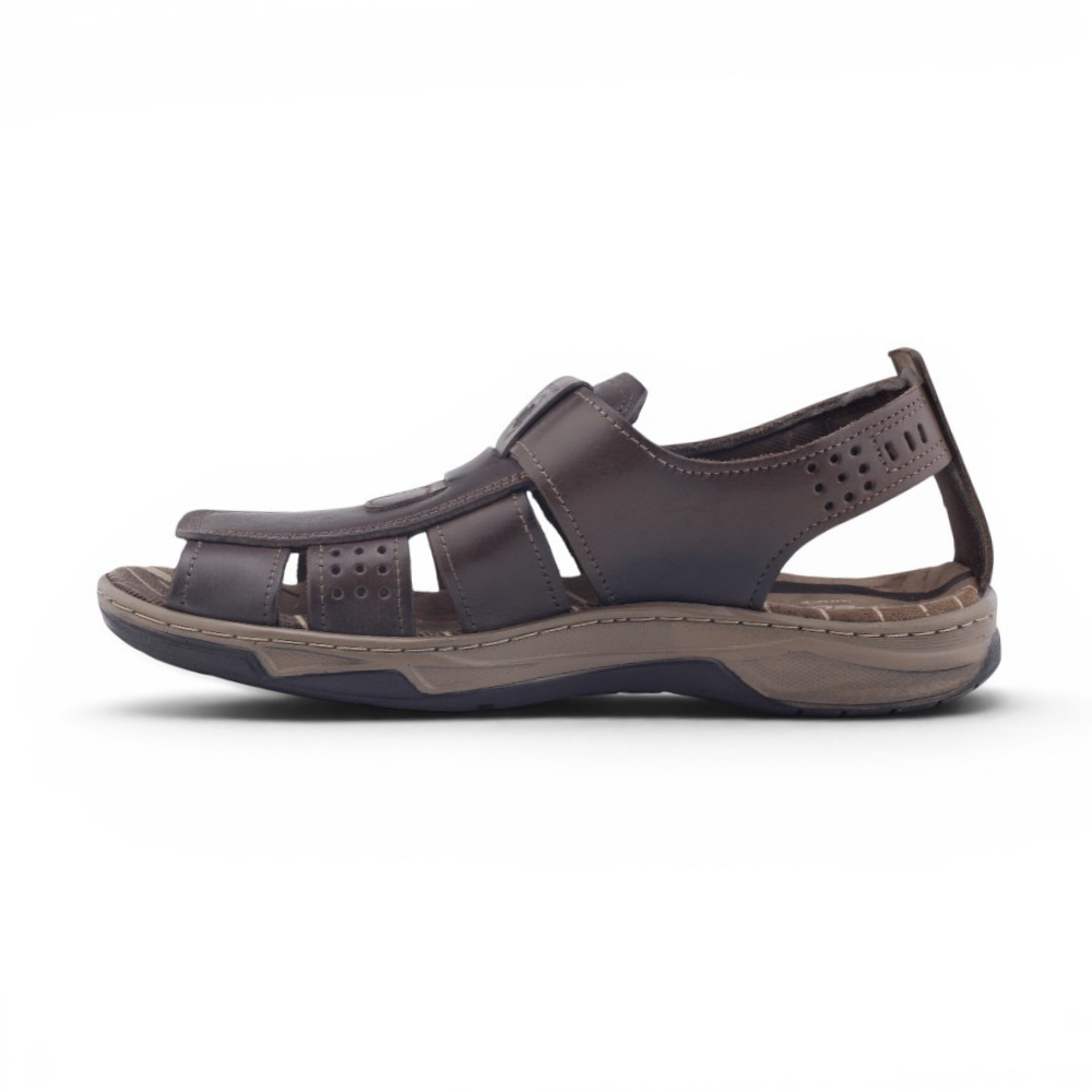 Sandália Masculina Pegada Casual em Couro Marrom 2