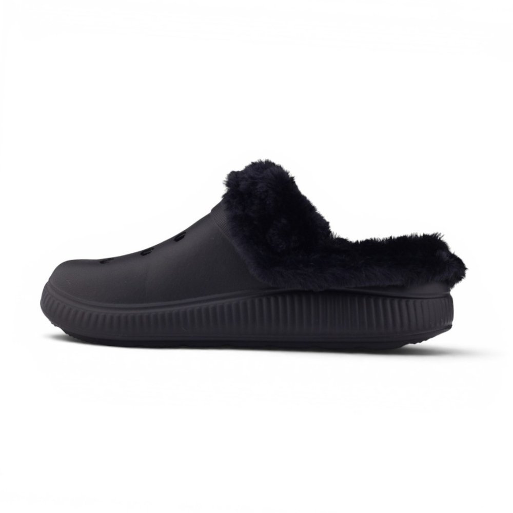 Babuche Moleca Feminino Peluciado Preto 2