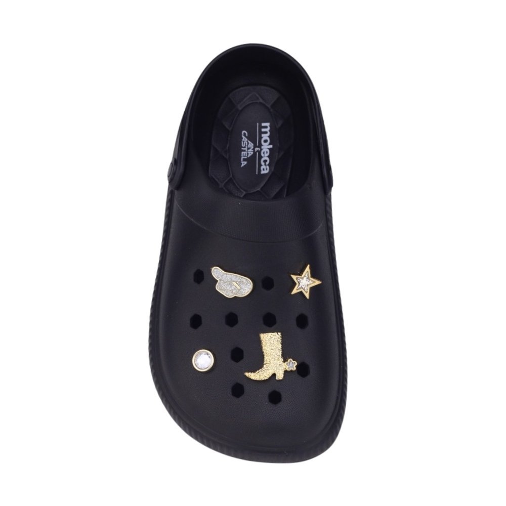 Babuche Moleca Feminino Slip On Preto 3