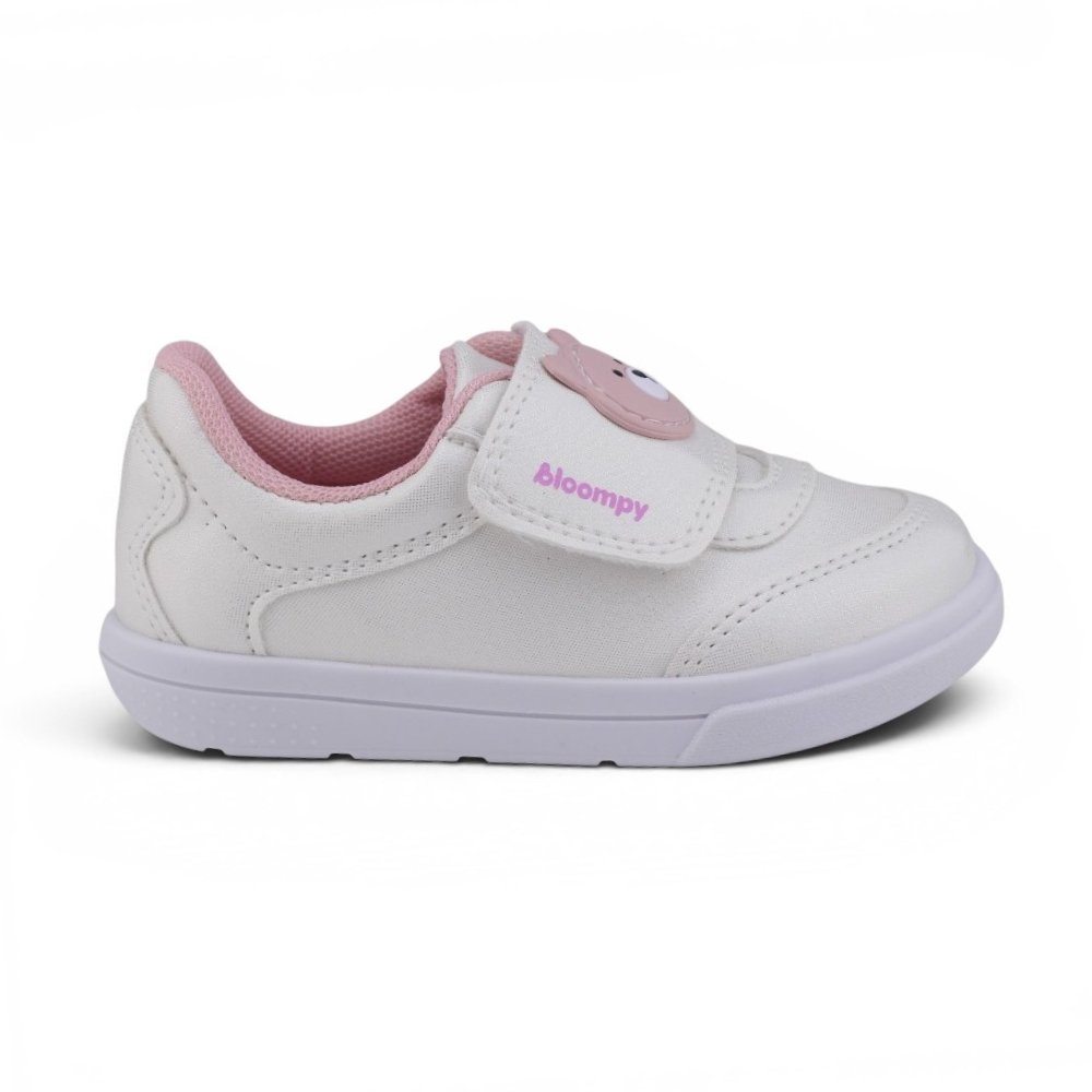 Tênis Infantil Bloompy Ursinho Branco/Rosa 1