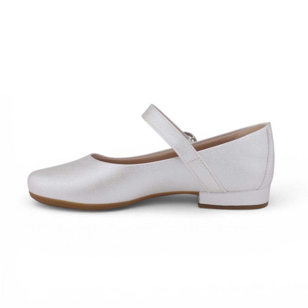 Sapato Infantil Menina Pampili Fivela Com Strass Branco 2