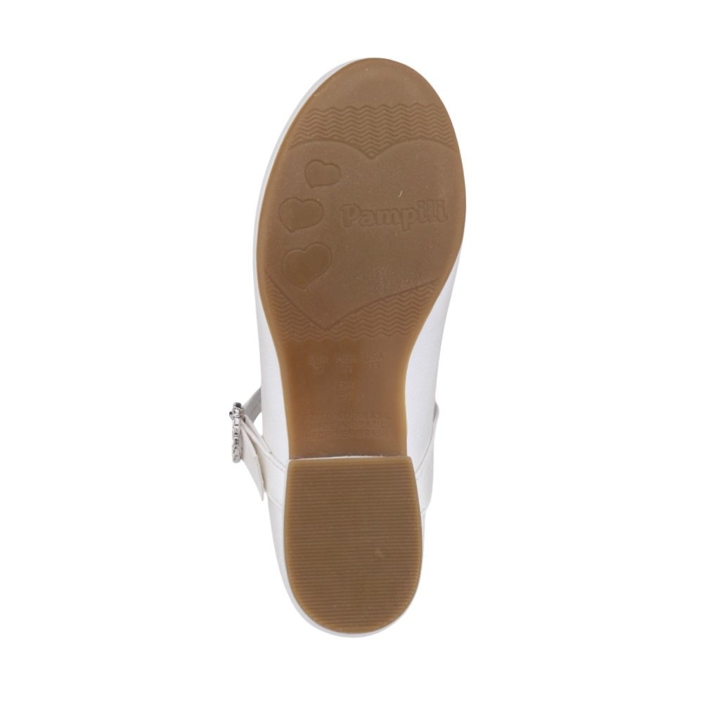 Sapato Infantil Menina Pampili Fivela Com Strass Branco 4