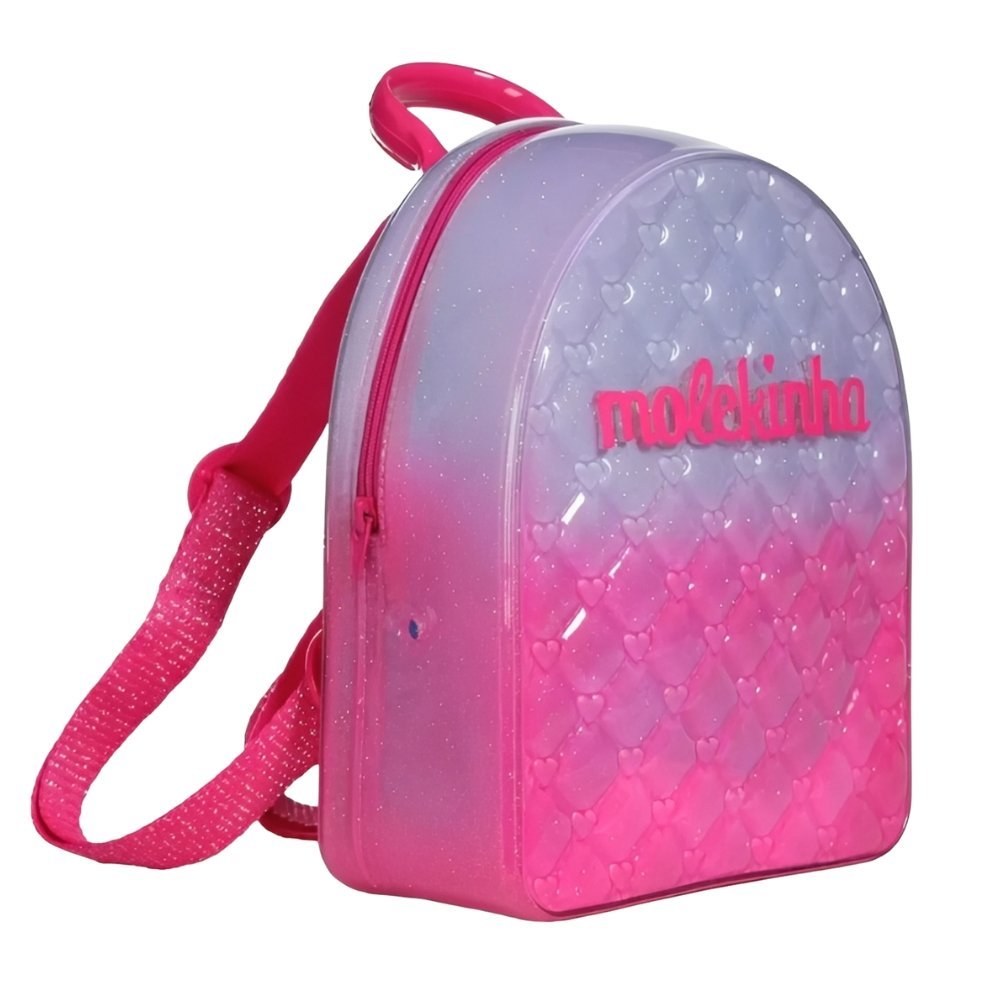 Mochila Infantil Molekinha Com Corações Rosa 2