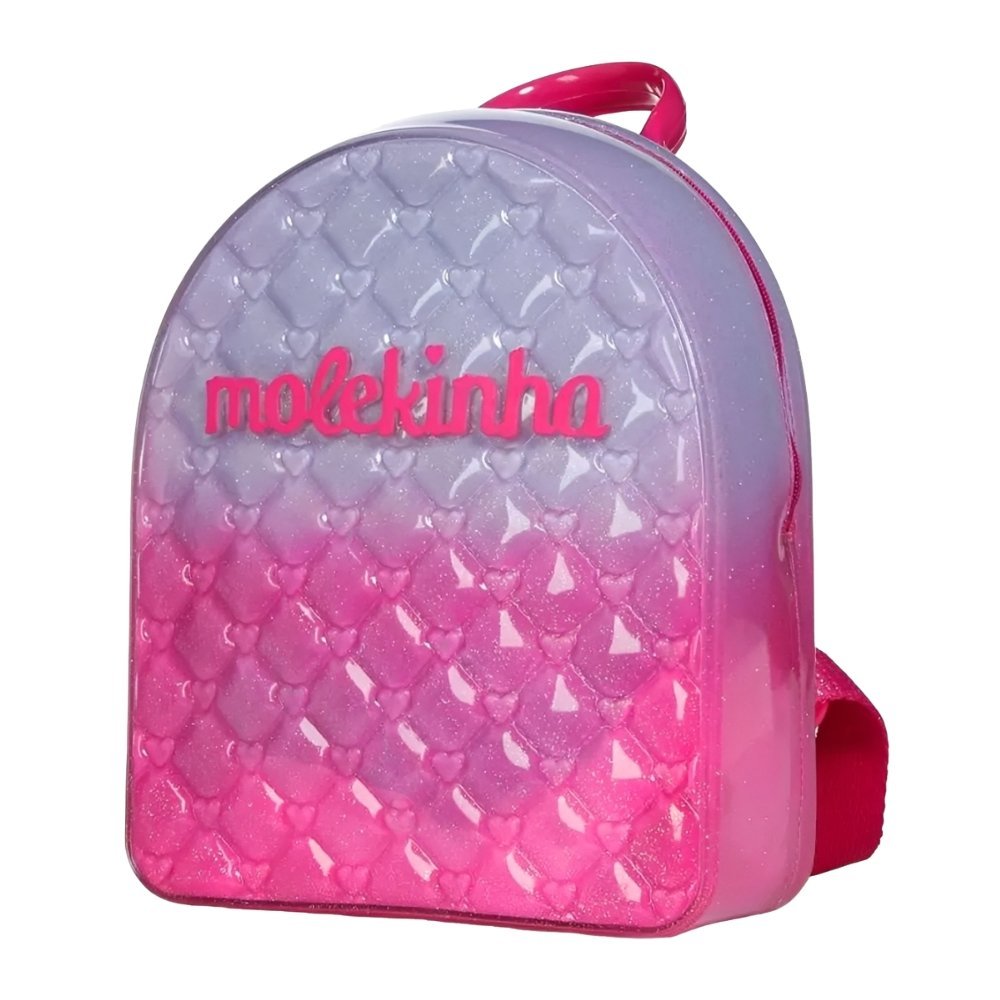 Mochila Infantil Molekinha Com Corações Rosa 3