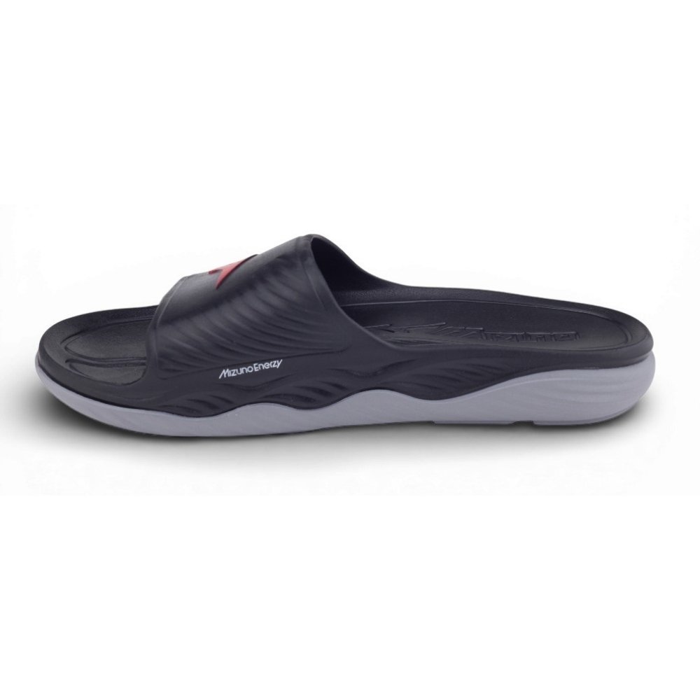 Chinelo Slide Masculino Mizuno dia a dia Preto/Vermelho 2