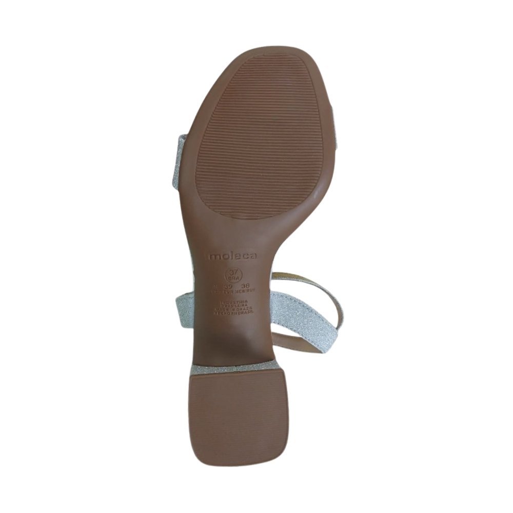 Sandália Feminina Moleca Glamour Shine com Glitter Prata 4