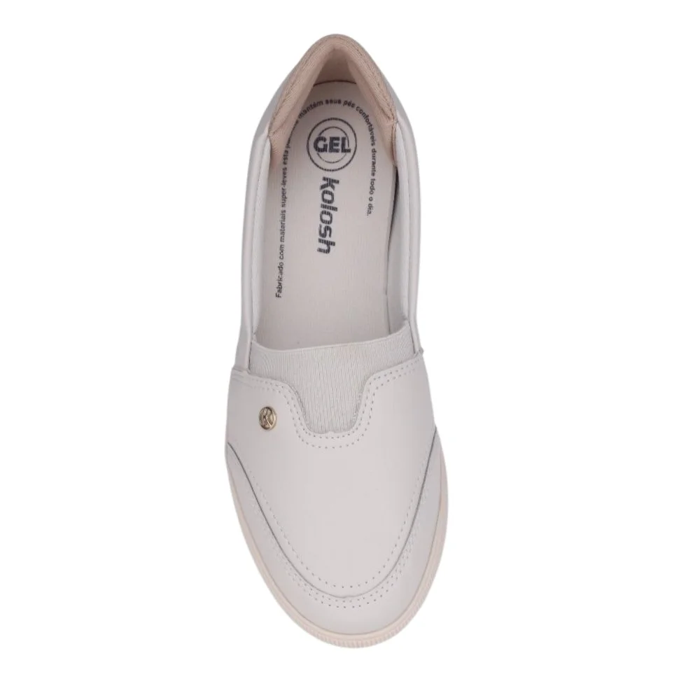 Tênis Feminino Kolosh Casual Slip On Creme 3