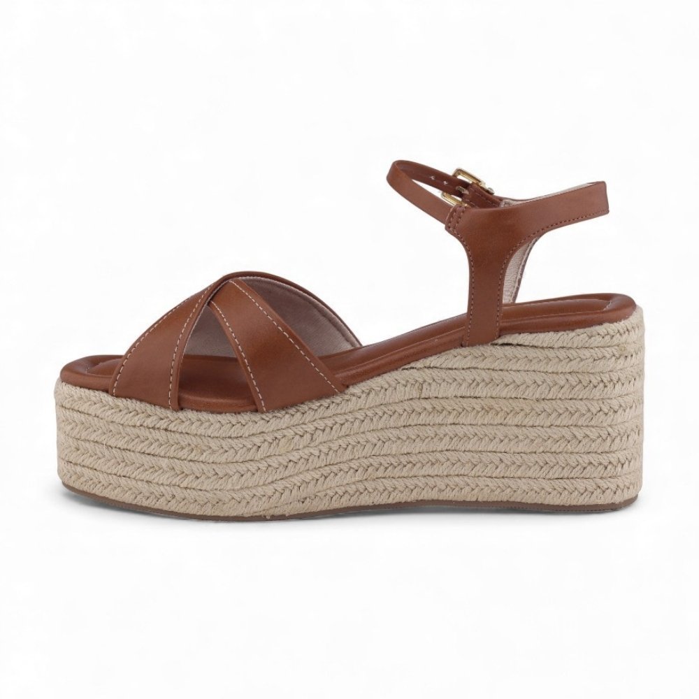 Sandália Feminina Ramarim Flatform Com Salto Marrom 2