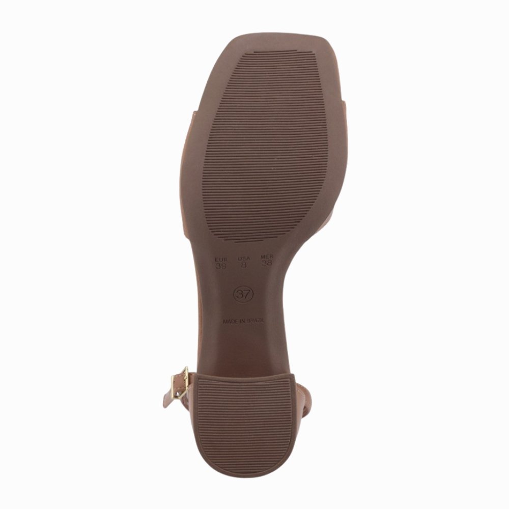 Sandália Feminina Delvaz Salto Bloco Casual Marrom 4