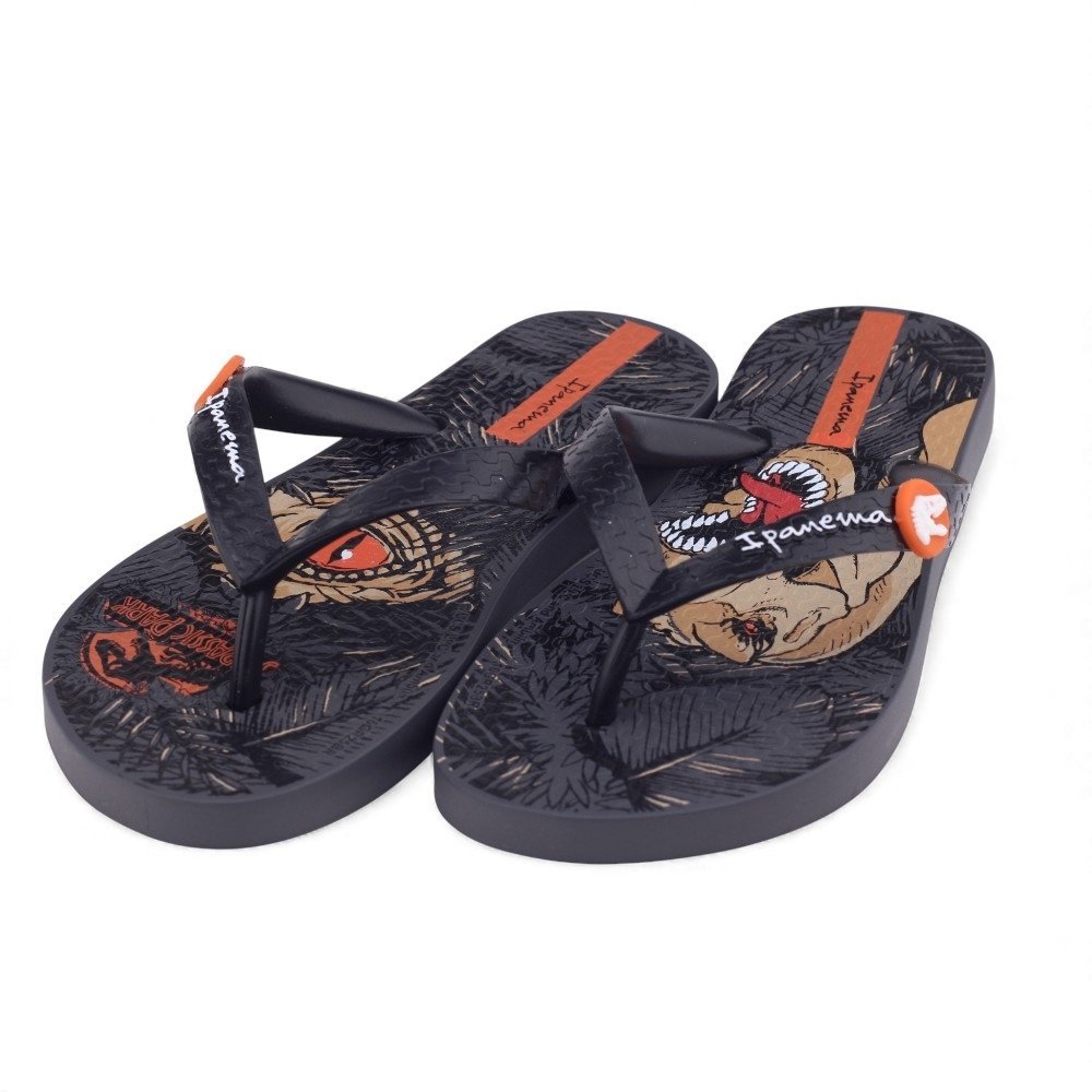 Chinelo Infantil Ipanema Jurassic Park Preto/Laranja 5