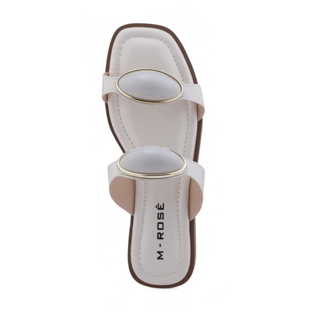 Chinelo Rasteira Feminino M. Rosê 935-021 Casual Off White 3