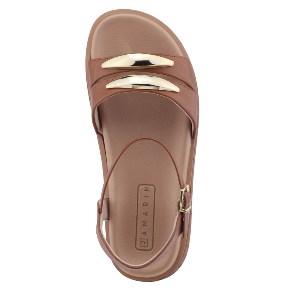 Sandália Feminina Ramarim Papete 25-43204 Casual Marrom 3