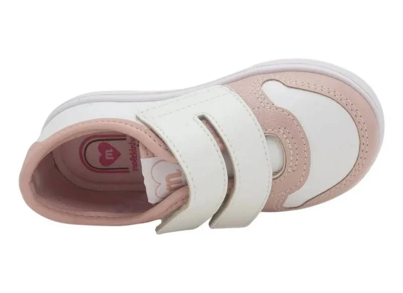 Tênis Bebê Feminino Molekinha com Laço ? Ref: 2118.1001 Branco/Rosa 2