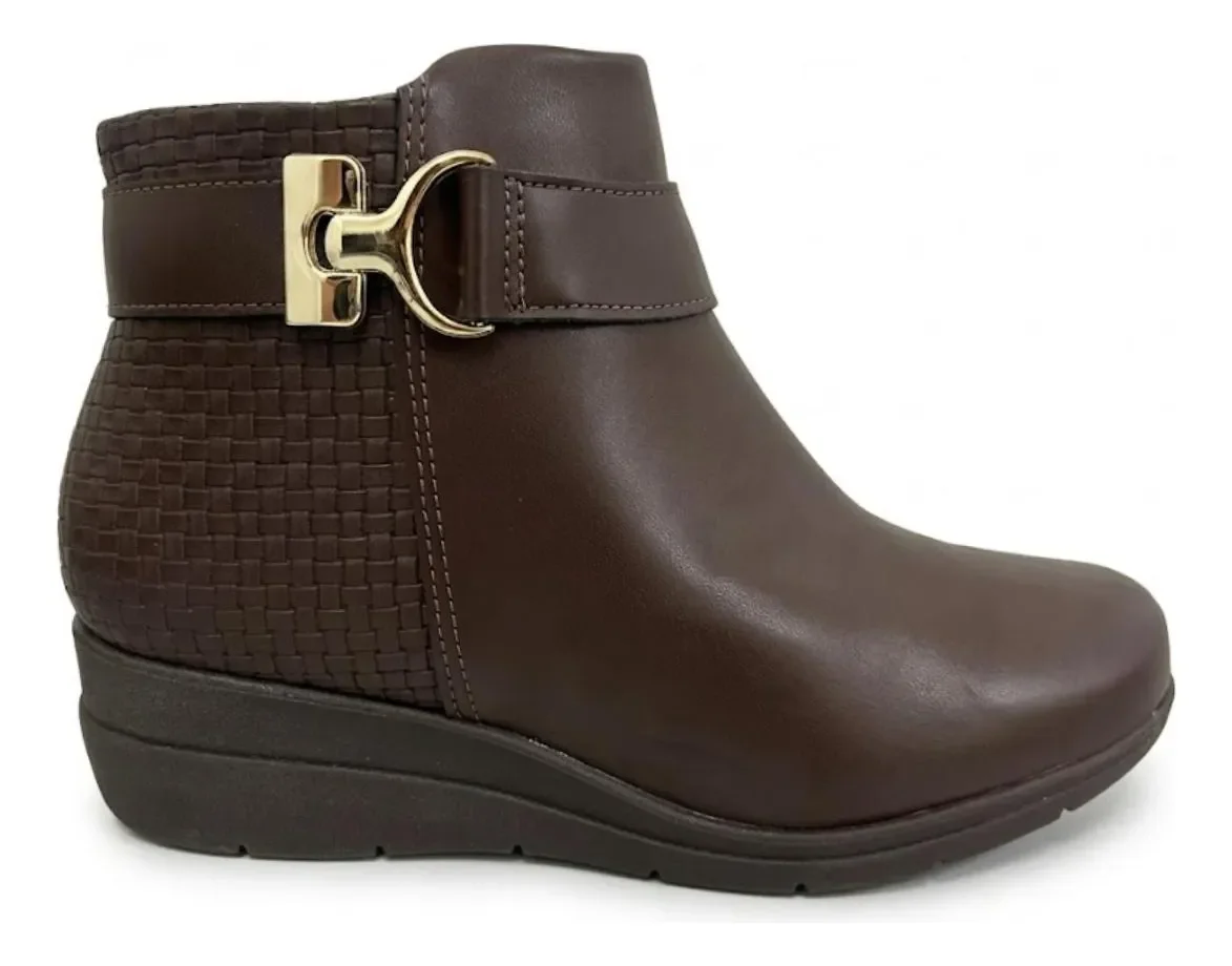 Bota Feminina Modare Ultraconforto Anabela ? Ref: 7085.104 Marrom 2