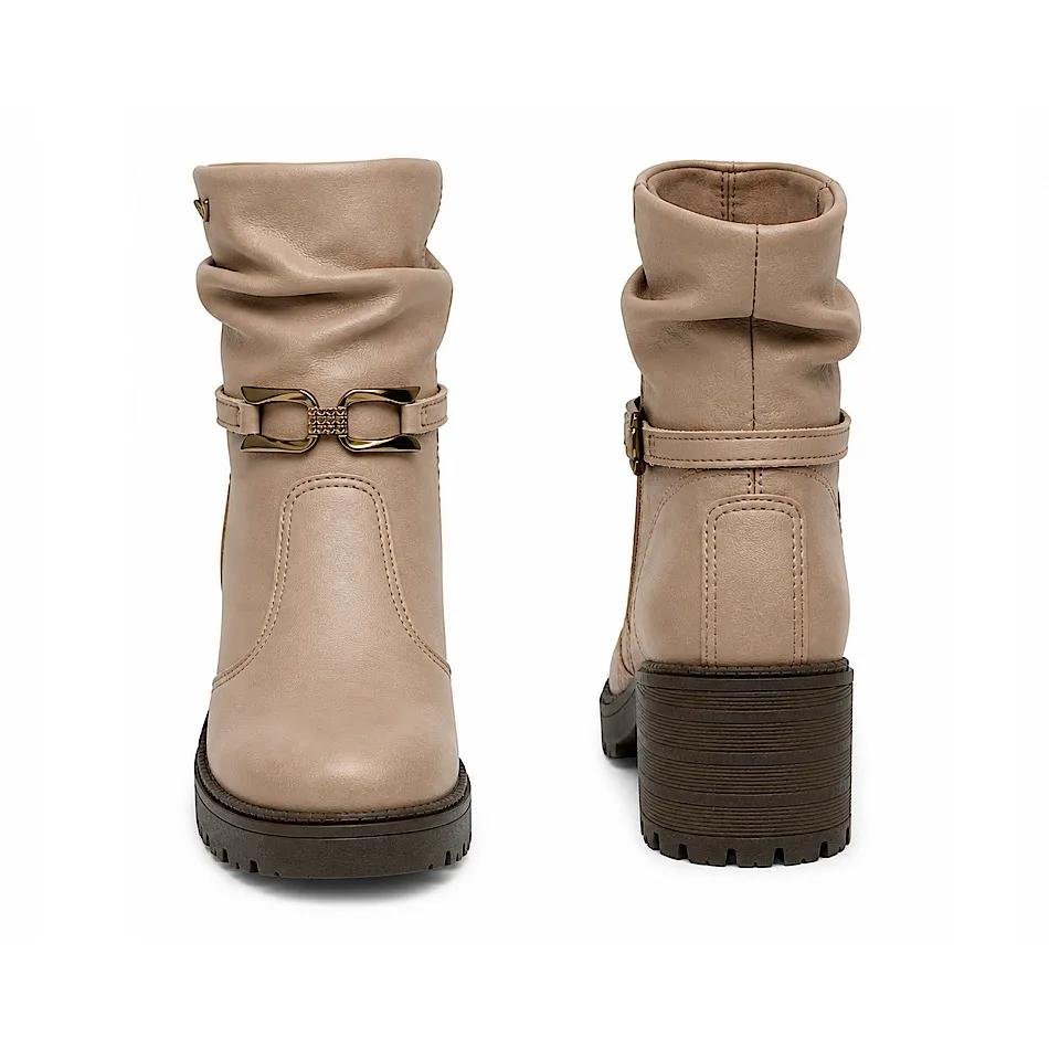 Bota Feminina Mississipi Aranni Salto Bloco Original - REF: J0772 Bege 4