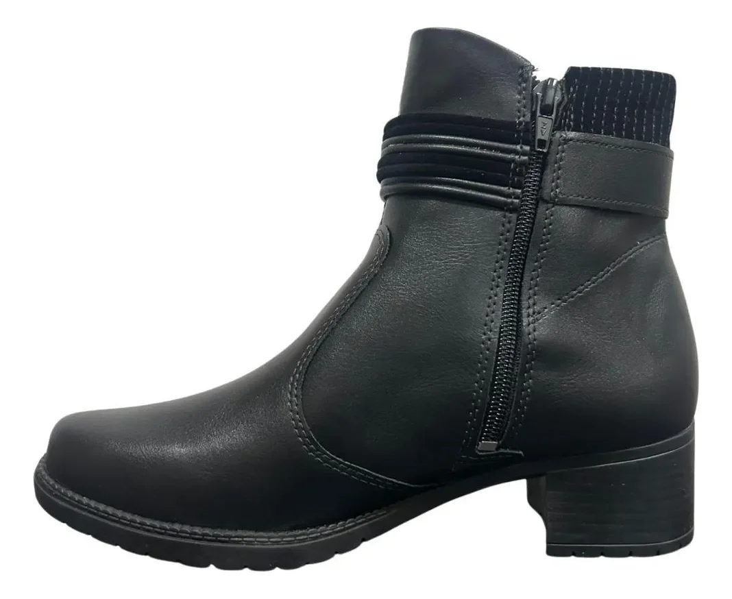 Bota Feminina Mississipi Cano Curto Brilhos Salto Baixo Original - REF: J0782 Preto 2