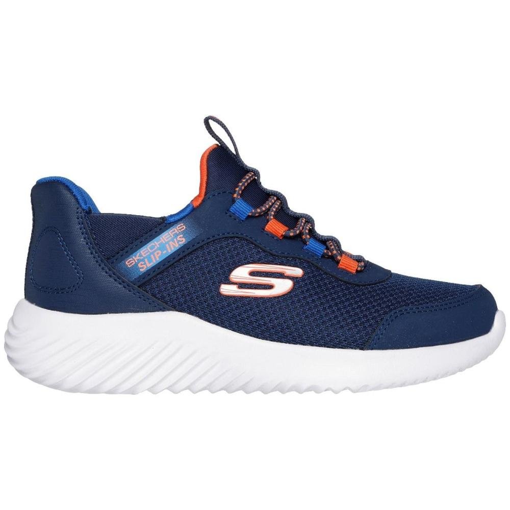 TENIS SKECHERS BOUNDER 403822L/NVBL MARINHO LARANJA