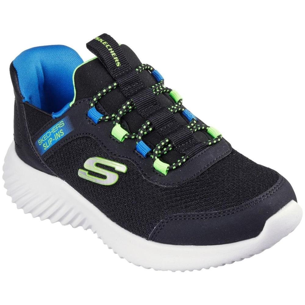 TENIS SKECHERS BOUNDER 403822L/BBLM PRETO VERDE Preto/Verde 3