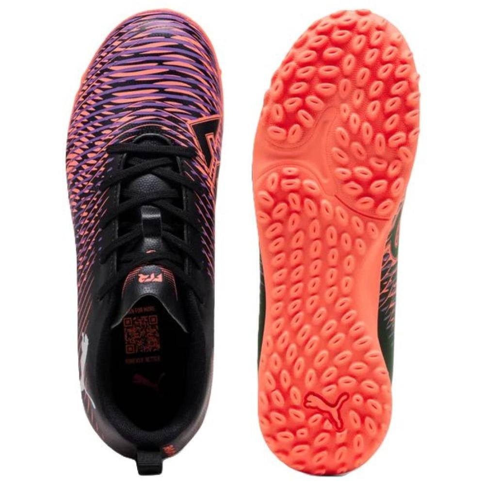 CHUTEIRA PUMA SOCIETY FUTURE 8 PLAY TT JR 108396-01 PRETO LA Preto/Laranja 3