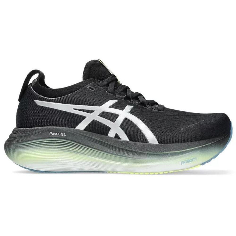 TENIS ASICS GEL NIMBUS 27 LUXE 1012B816.001 PRETO VERDE