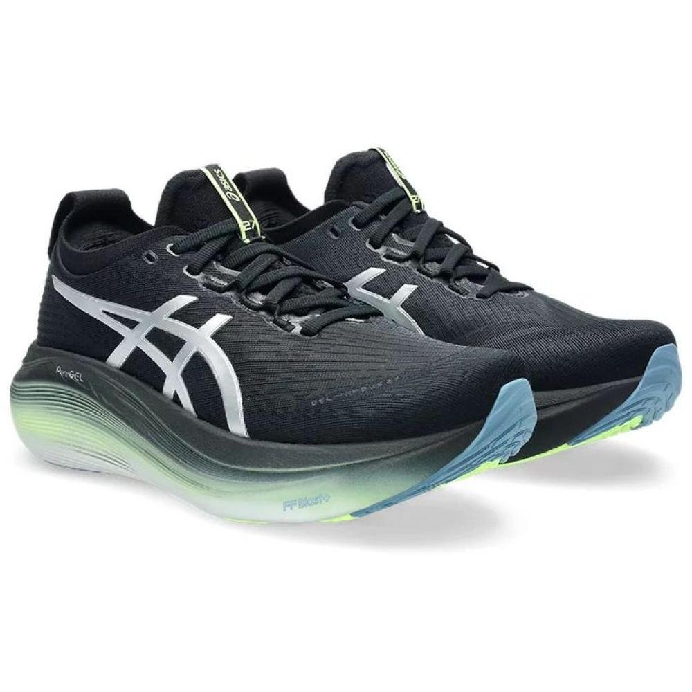 TENIS ASICS GEL NIMBUS 27 LUXE 1012B816.001 PRETO VERDE Preto/Verde 3