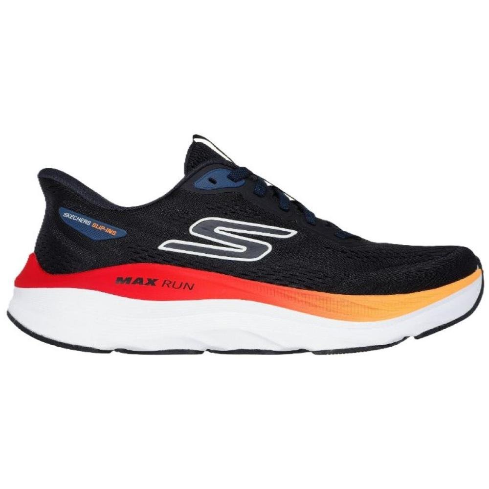 TENIS SKECHERS MAX RUN 221000/BKMT PRETO LARANJA