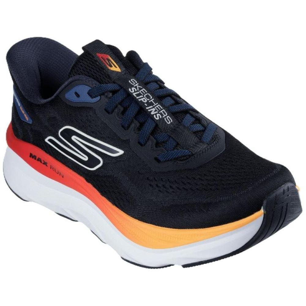 TENIS SKECHERS MAX RUN 221000/BKMT PRETO LARANJA Preto/Laranja 2