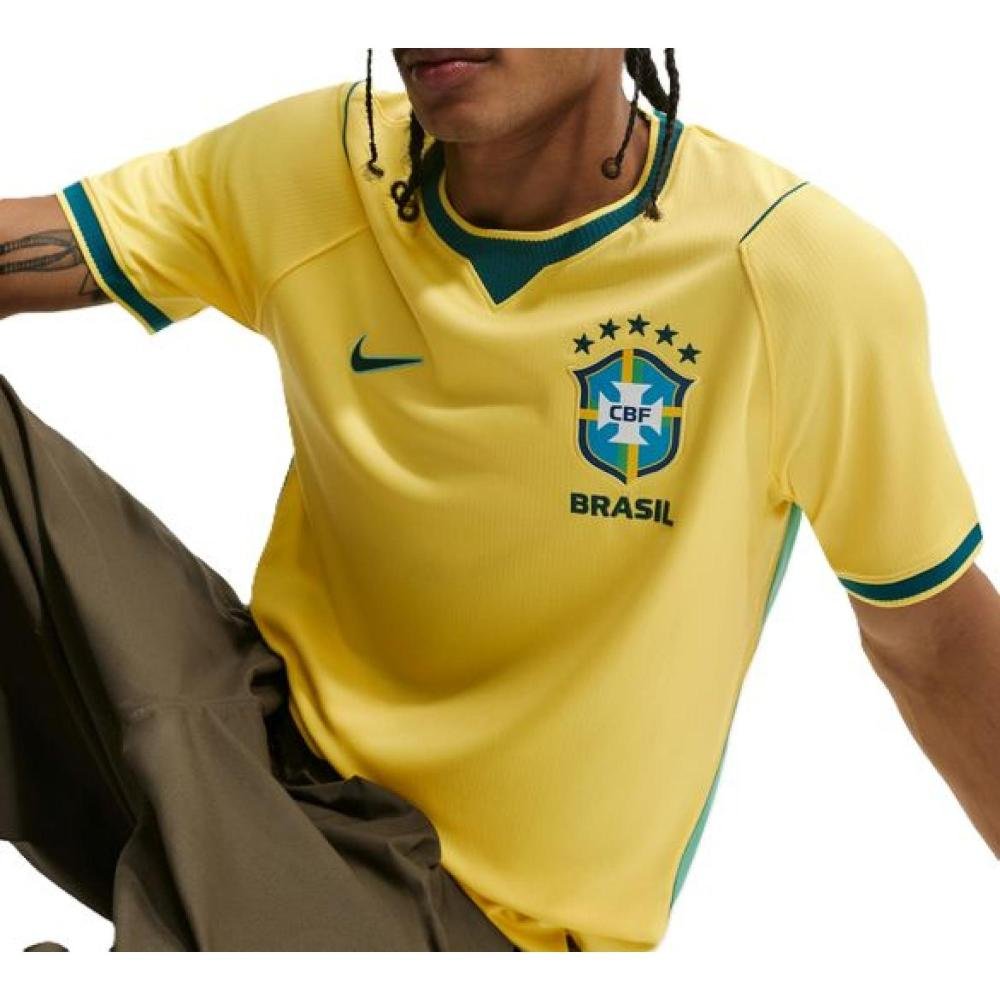 CAMISETA NIKE BRASIL 2026/27 I MAS. IF7054-724 AMARELO VERDE Amarelo/Verde 2