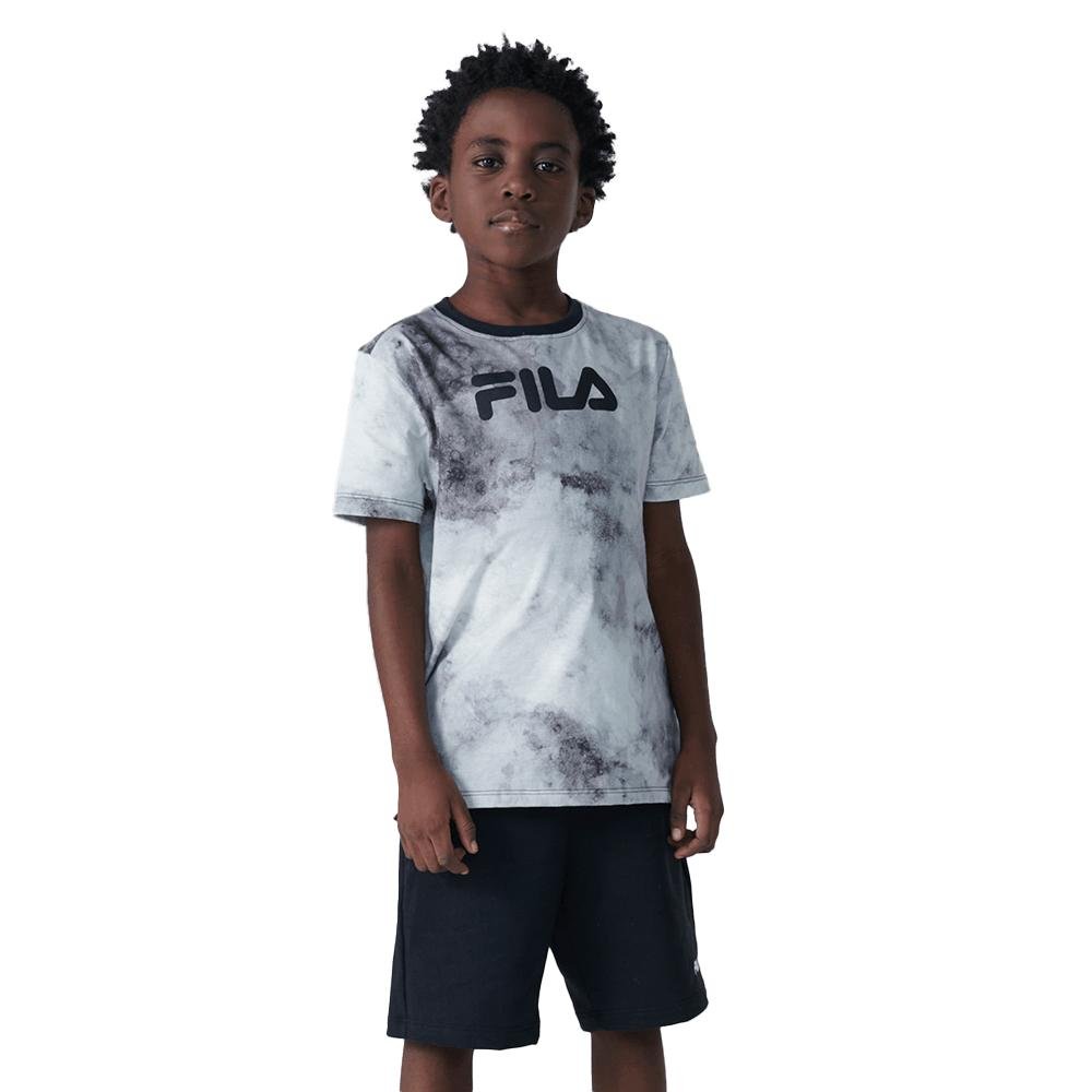 CAMISETA FILA INF LETTER SKY F16L00442.3090 PRETO BRANCO