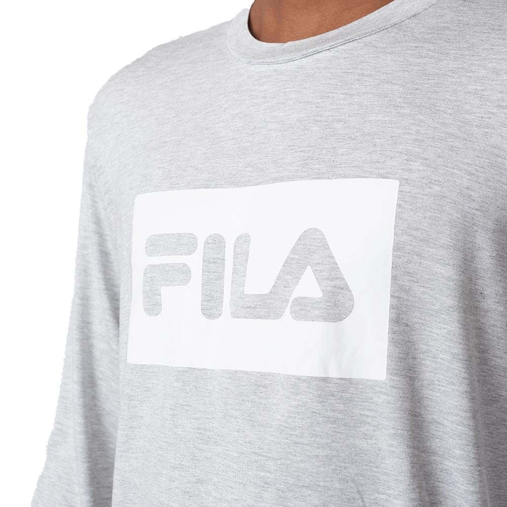 CAMISETA FILA ML COMFORT F11AT100.1333 CINZA Preto 4