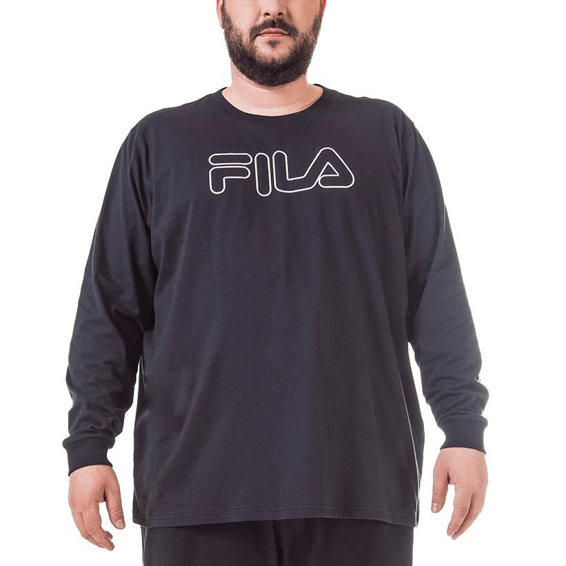 CAMISETA FILA ML LETTER OUTLINE PLUS F11L182.160 PRETO