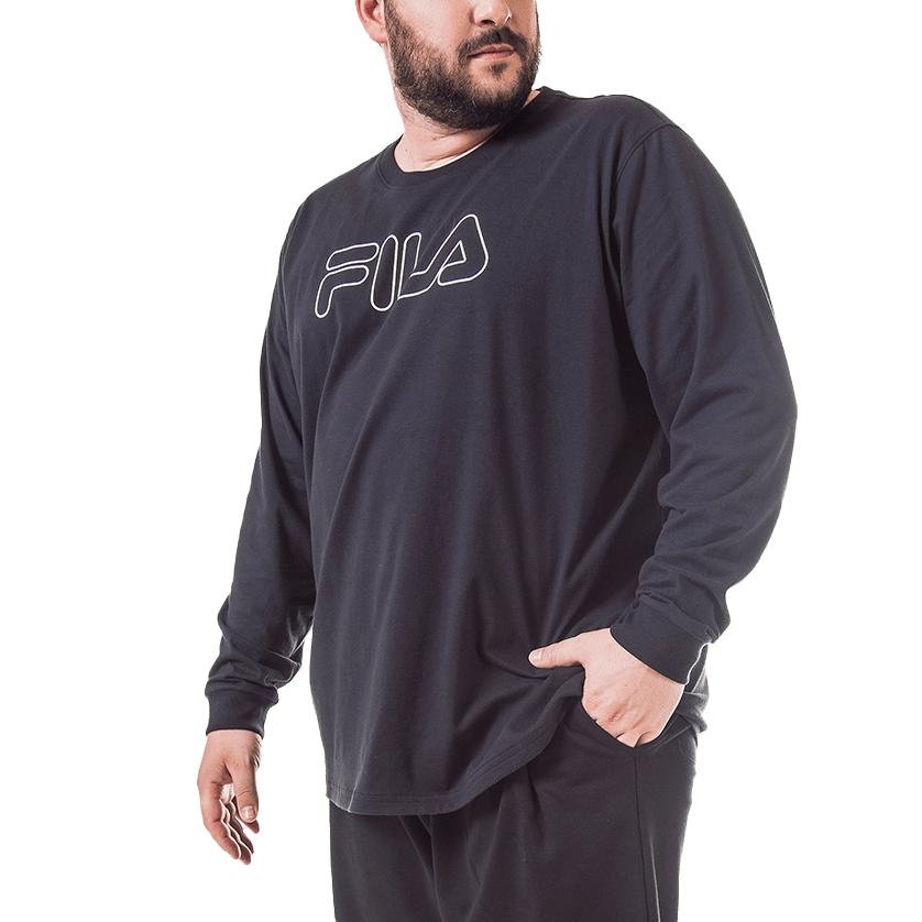 CAMISETA FILA ML LETTER OUTLINE PLUS F11L182.160 PRETO Azul 2
