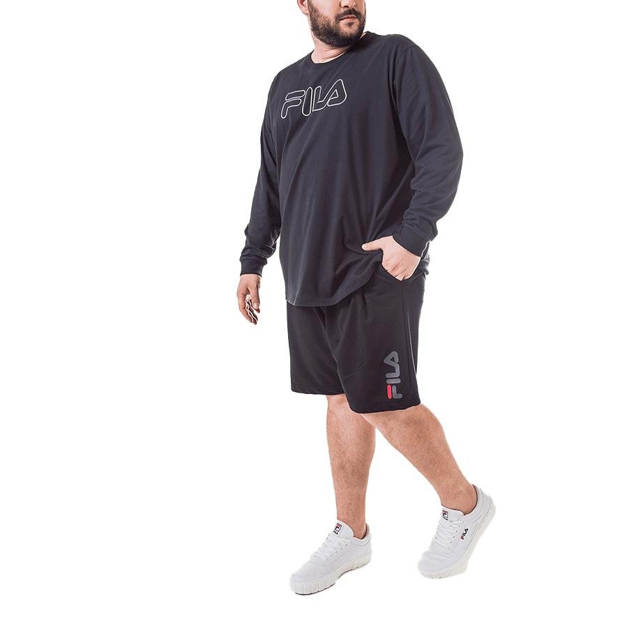 CAMISETA FILA ML LETTER OUTLINE PLUS F11L182.160 PRETO Azul 4