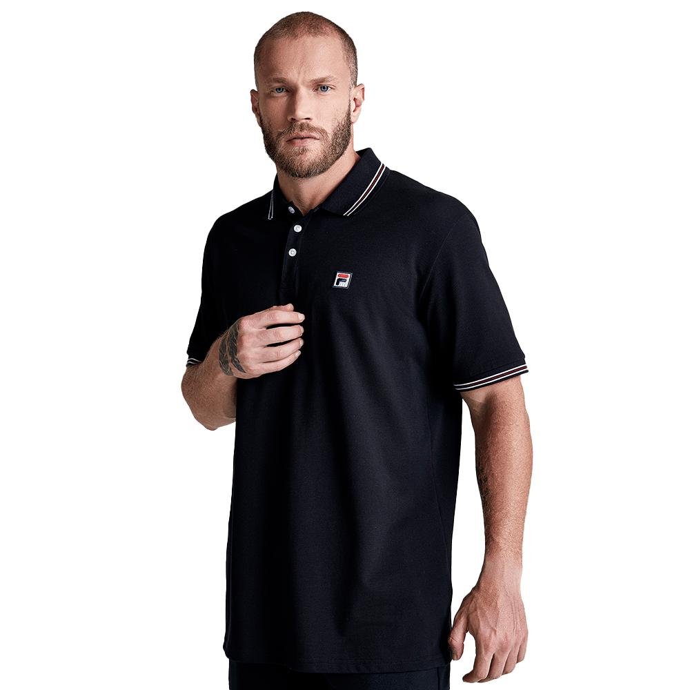 CAMISETA FILA POLO PREMIUM PIMA LS360191.160 PRETO Preto/Prata 2