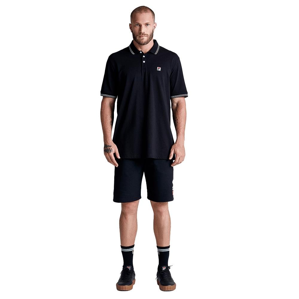 CAMISETA FILA POLO PREMIUM PIMA LS360191.160 PRETO Preto/Prata 4