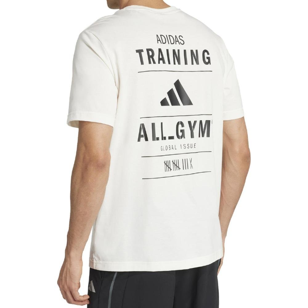 CAMISETA ADIDAS ALL GYM JM8976 BEGE Branco/Vermelho 2