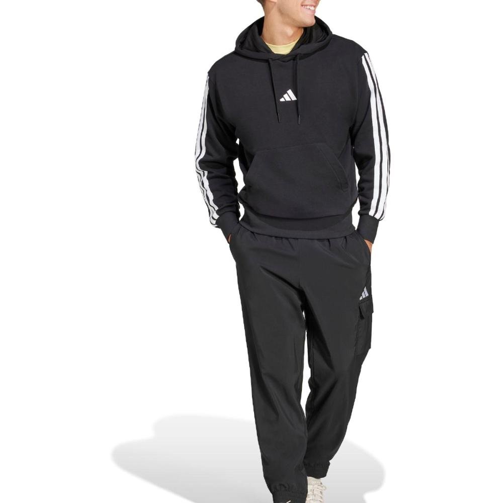 CASACO ADIDAS MOLETOM ESSENTIALS JD1874 PRETO Vermelho 3