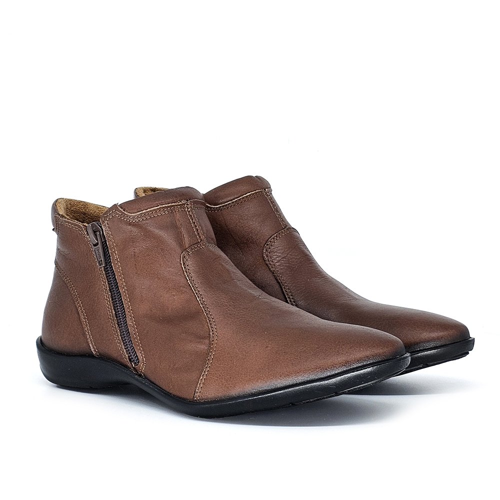 Bota Feminina ANG013E Couro Mogno Burned Marrom 4