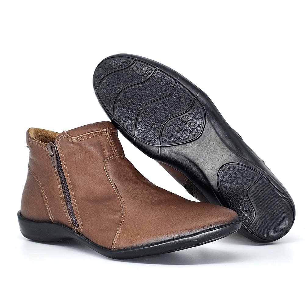 Bota Feminina ANG013E Couro Mogno Burned Marrom 6